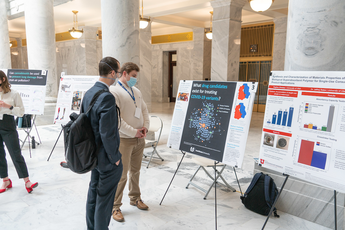 student research posters on display