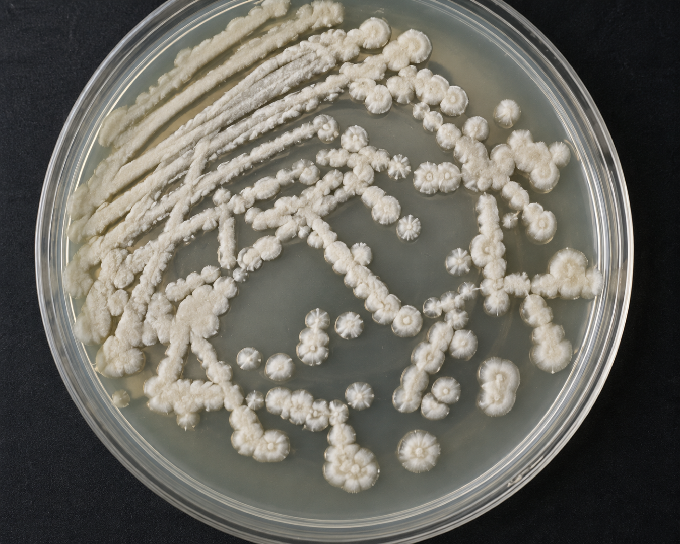 streptomycete culture in petri dish