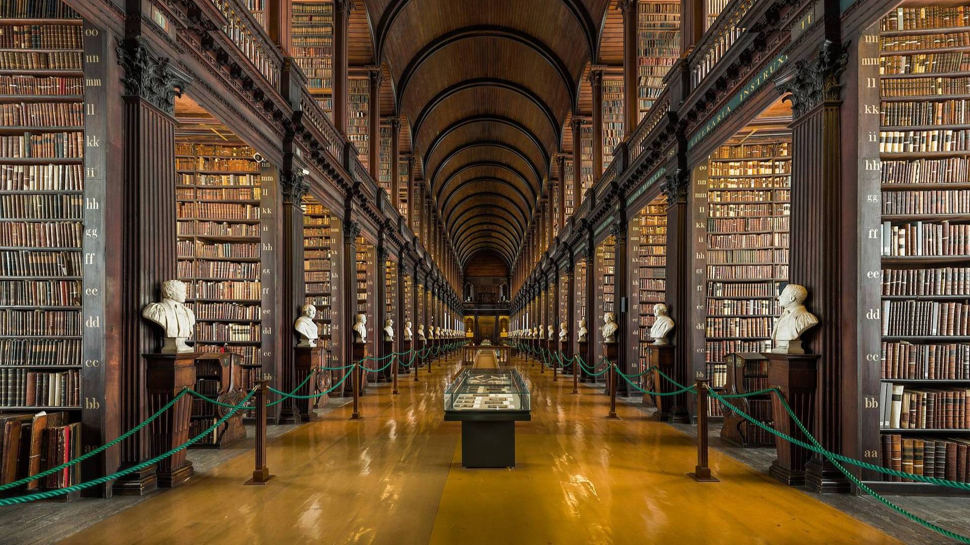 inside photo of huge library