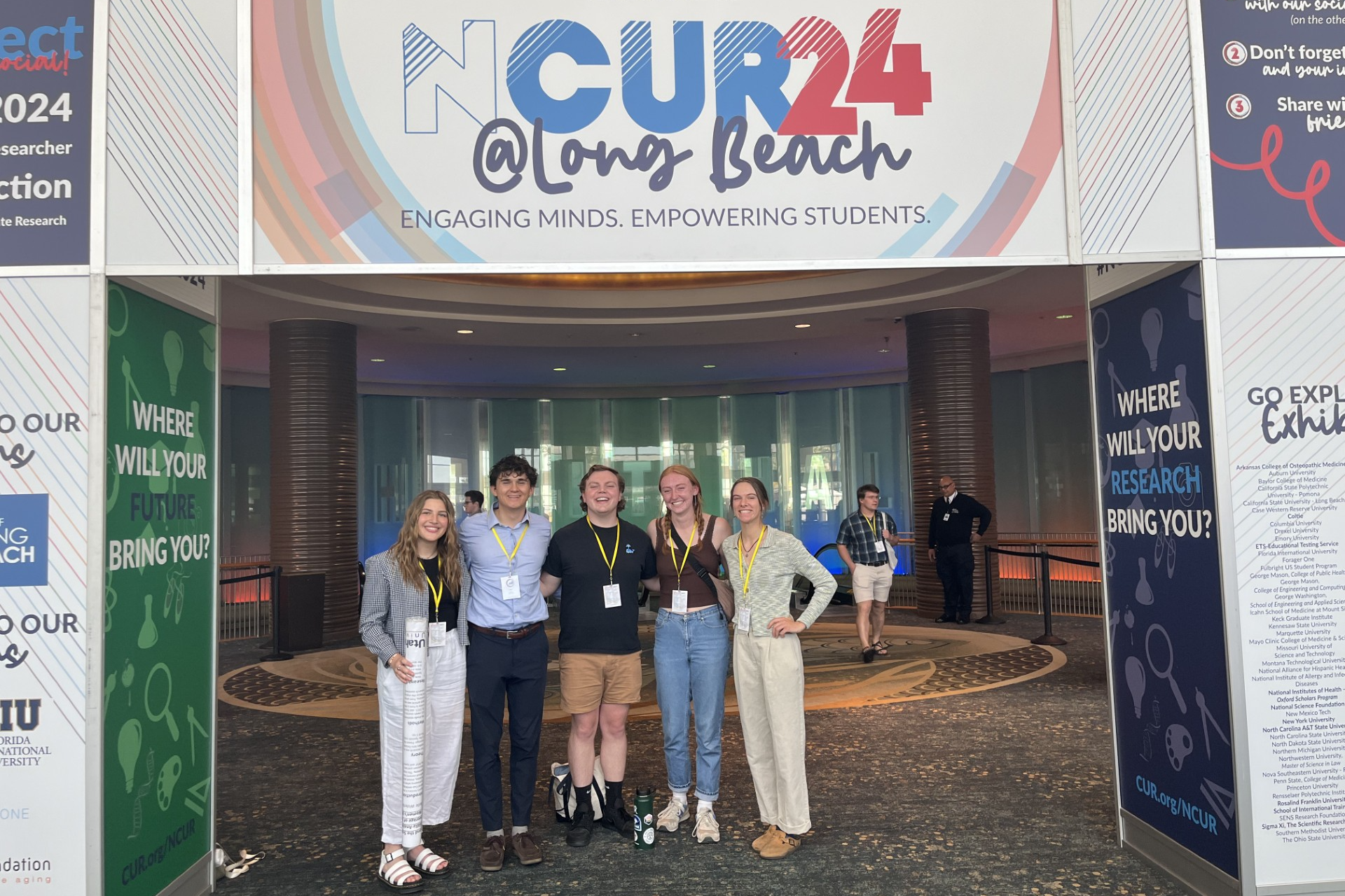 five students at the NCUR24 @Long Beach conference
